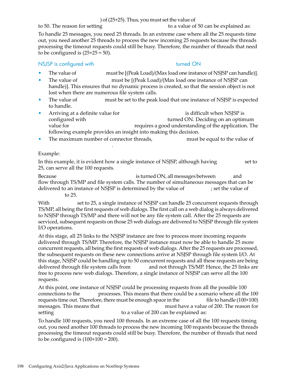 Nsjsp is configured with, Sessionbasedloadbalancing, Turned on | HP Integrity NonStop H-Series User Manual | Page 198 / 492