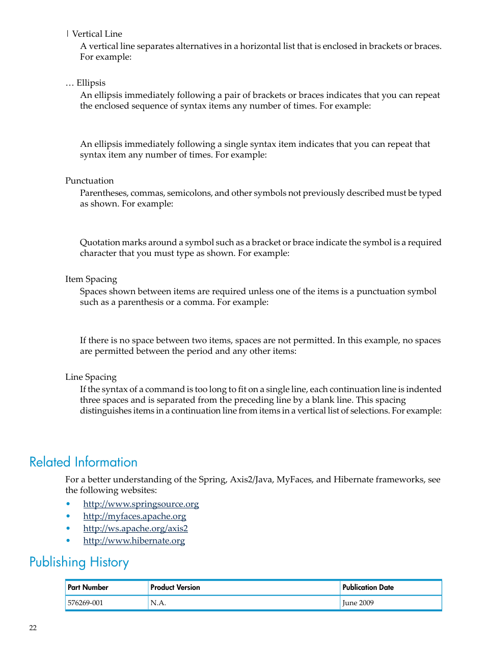 Related information, Publishing history, Related information publishing history | HP Integrity NonStop H-Series User Manual | Page 22 / 492