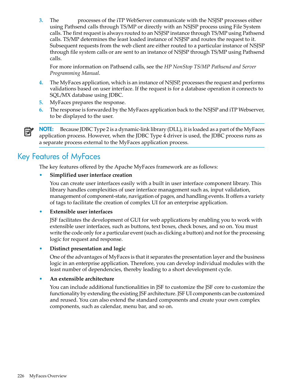 Key features of myfaces | HP Integrity NonStop H-Series User Manual | Page 226 / 492