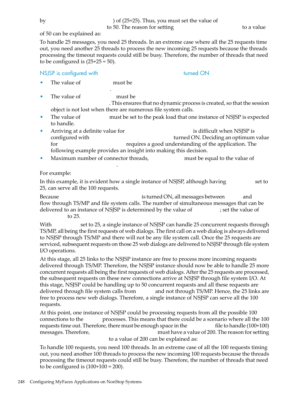 Nsjsp is configured with, Sessionbasedloadbalancing, Turned on | HP Integrity NonStop H-Series User Manual | Page 248 / 492