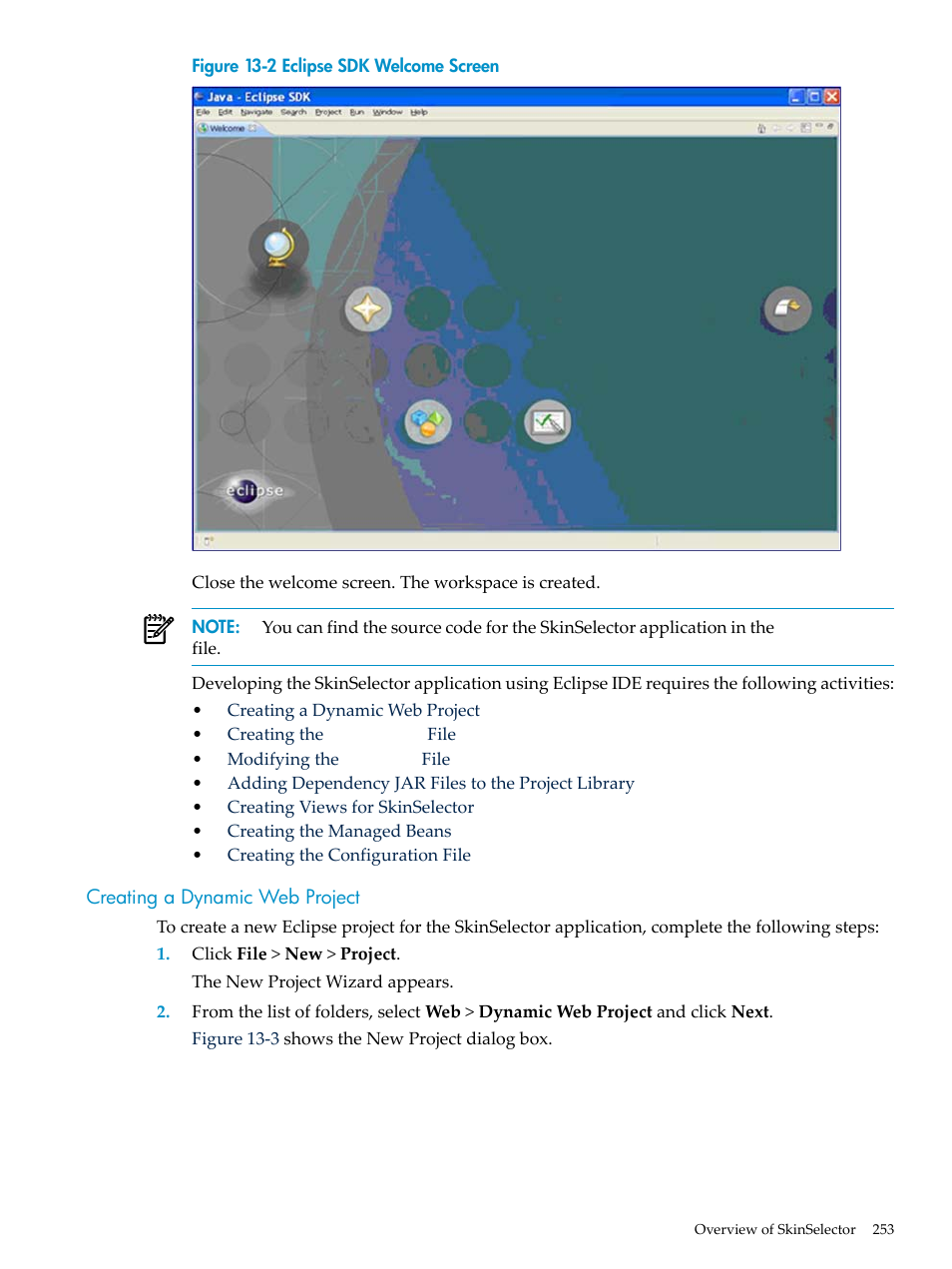 Creating a dynamic web project | HP Integrity NonStop H-Series User Manual | Page 253 / 492
