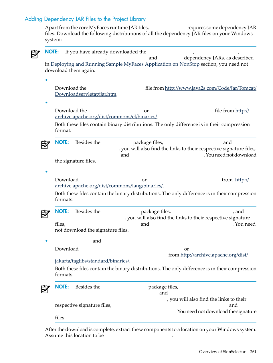Adding dependency jar files to the project library | HP Integrity NonStop H-Series User Manual | Page 261 / 492