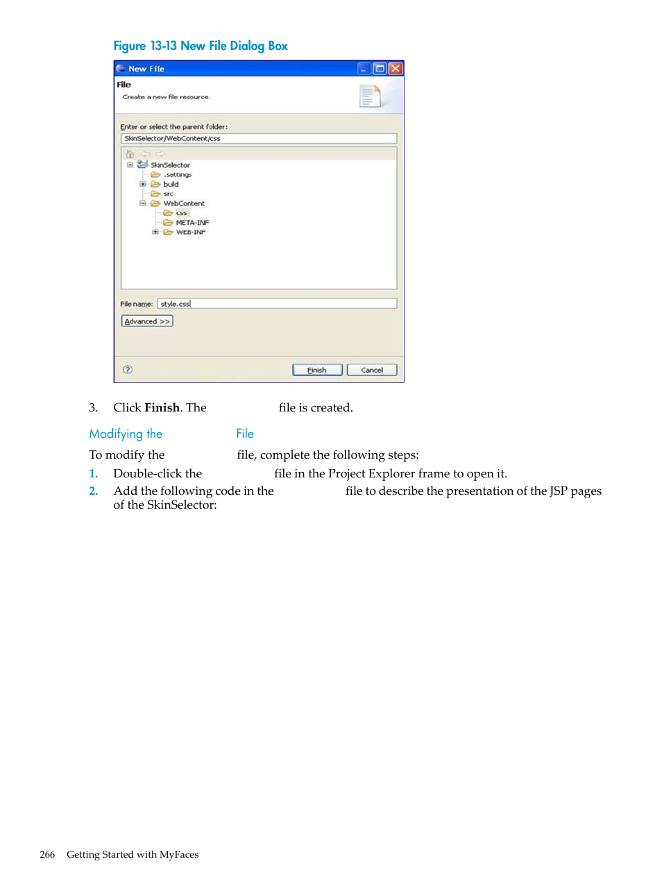 Modifying the style.css file, Modifying the, Style.css | File | HP Integrity NonStop H-Series User Manual | Page 266 / 492