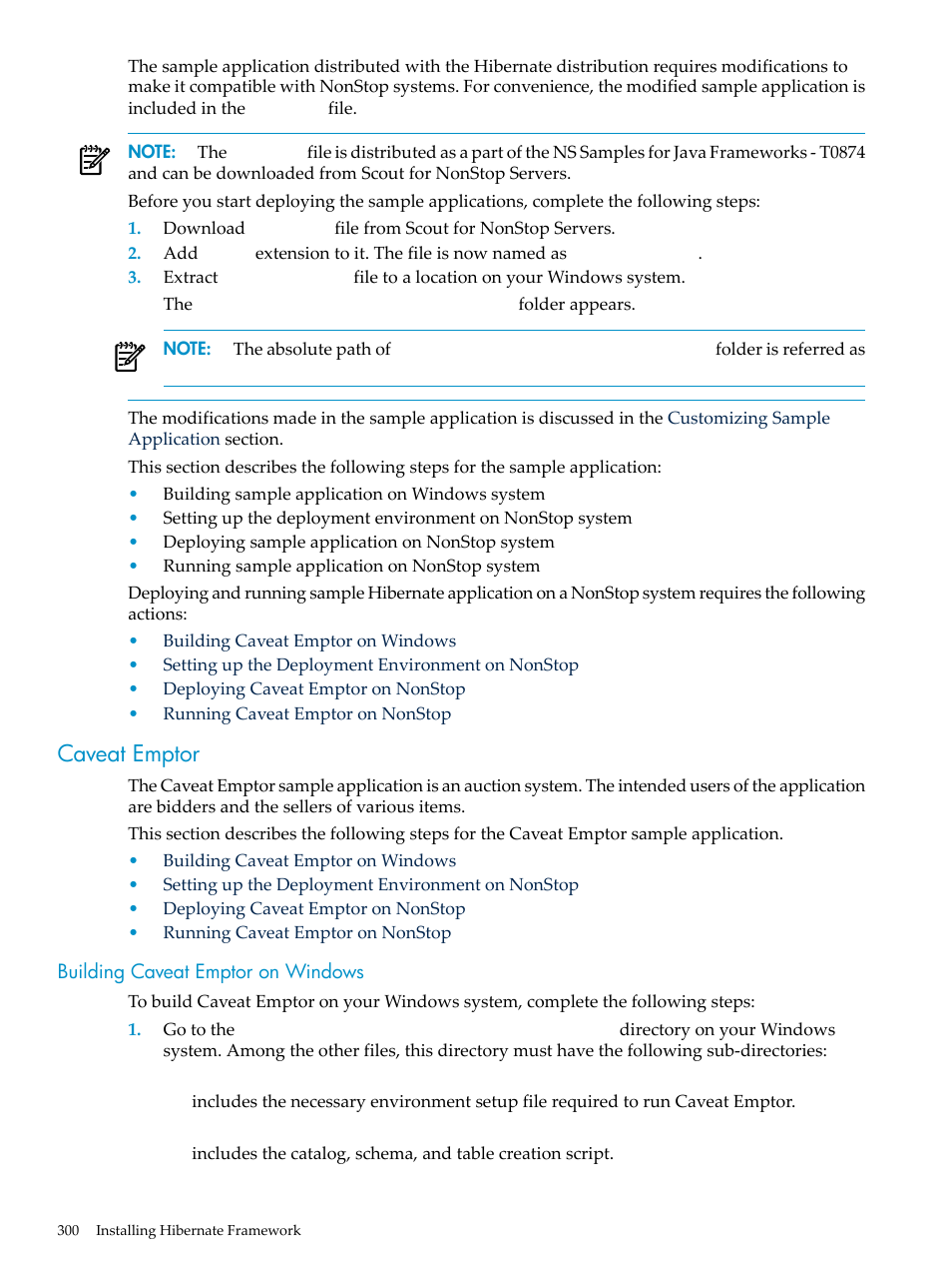 Caveat emptor, Building caveat emptor on windows | HP Integrity NonStop H-Series User Manual | Page 300 / 492