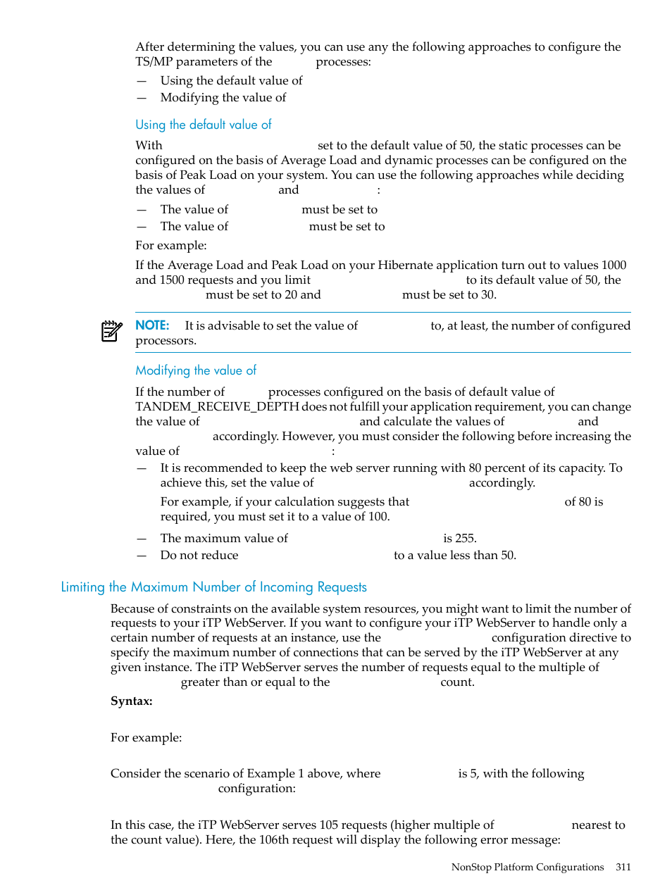Limiting the maximum number of incoming requests | HP Integrity NonStop H-Series User Manual | Page 311 / 492