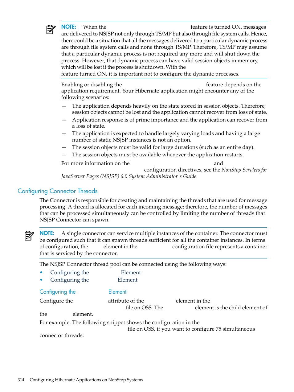 Configuring connector threads, Configuring the connector element, Configuring the | Connector, Element | HP Integrity NonStop H-Series User Manual | Page 314 / 492
