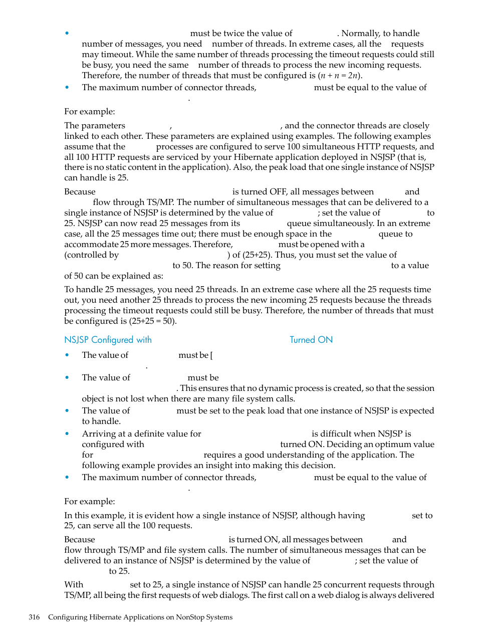 Nsjsp configured with, Sessionbasedloadbalancing, Turned on | HP Integrity NonStop H-Series User Manual | Page 316 / 492