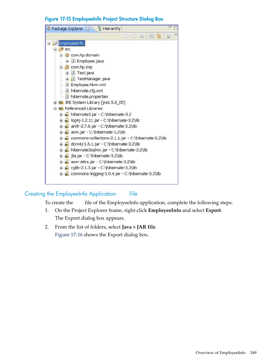 Creating the employeeinfo application jar file, Creating the employeeinfo application, File | HP Integrity NonStop H-Series User Manual | Page 349 / 492