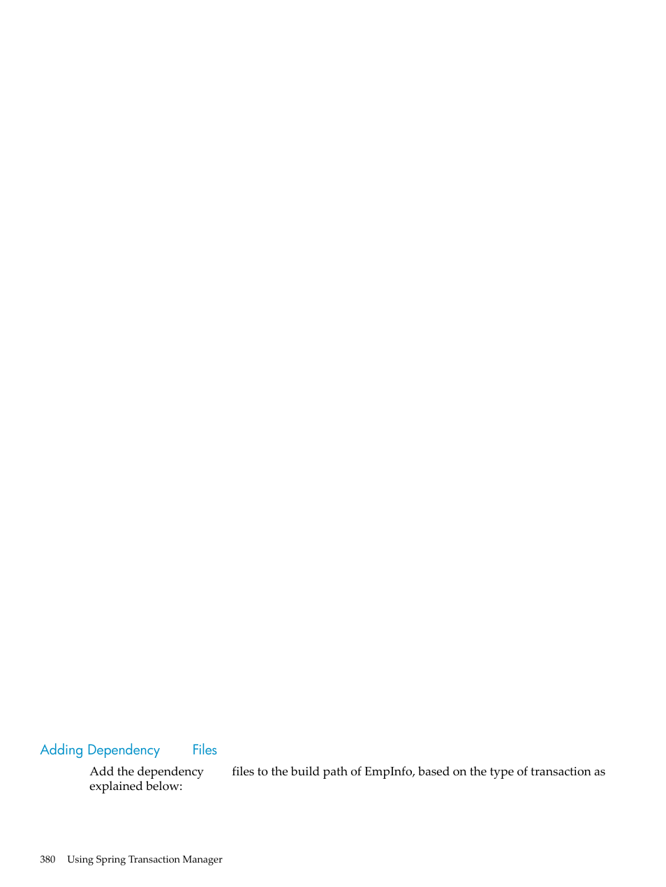 Adding dependency jar files, Adding dependency, Files | HP Integrity NonStop H-Series User Manual | Page 380 / 492
