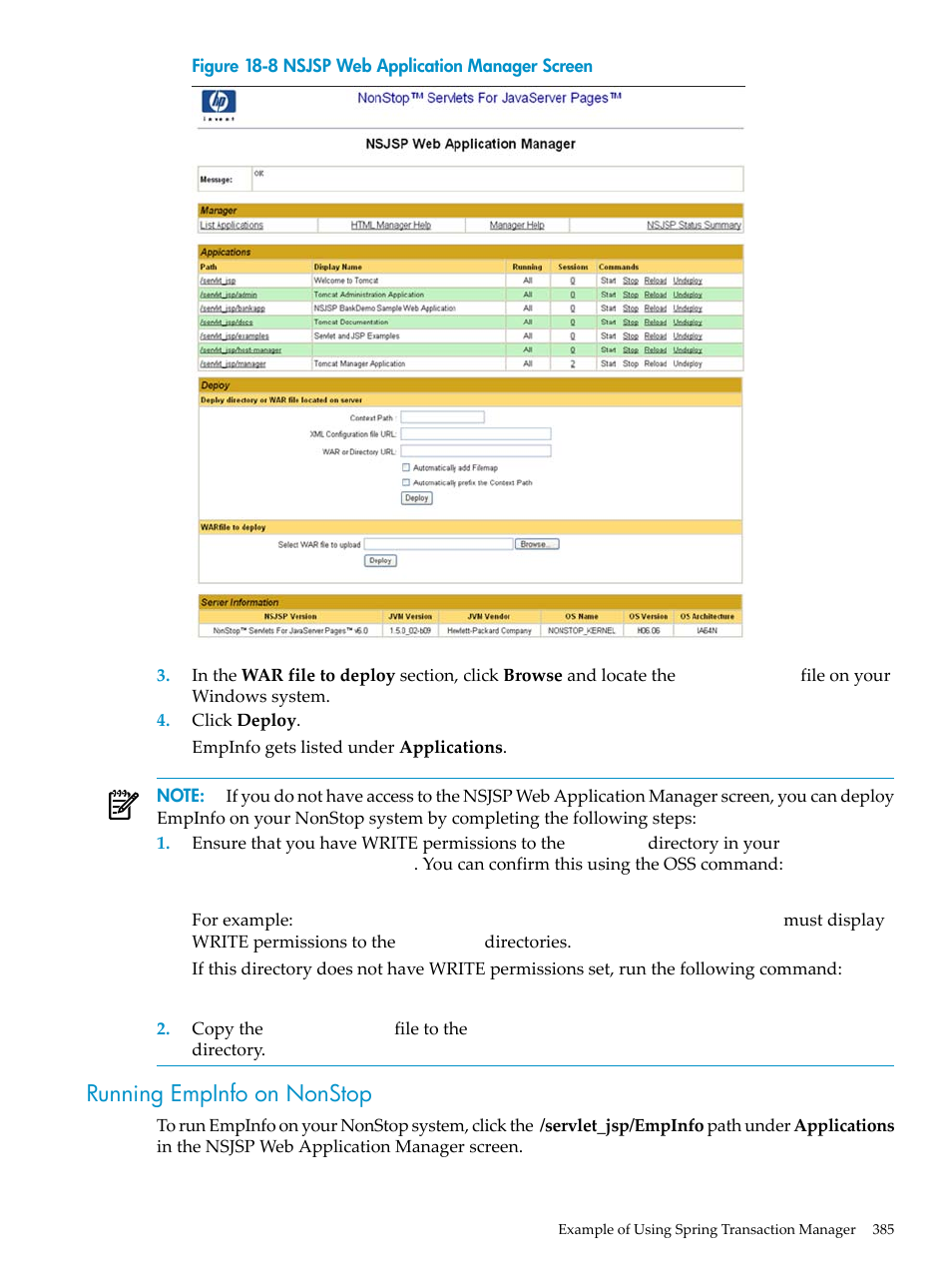 Running empinfo on nonstop | HP Integrity NonStop H-Series User Manual | Page 385 / 492