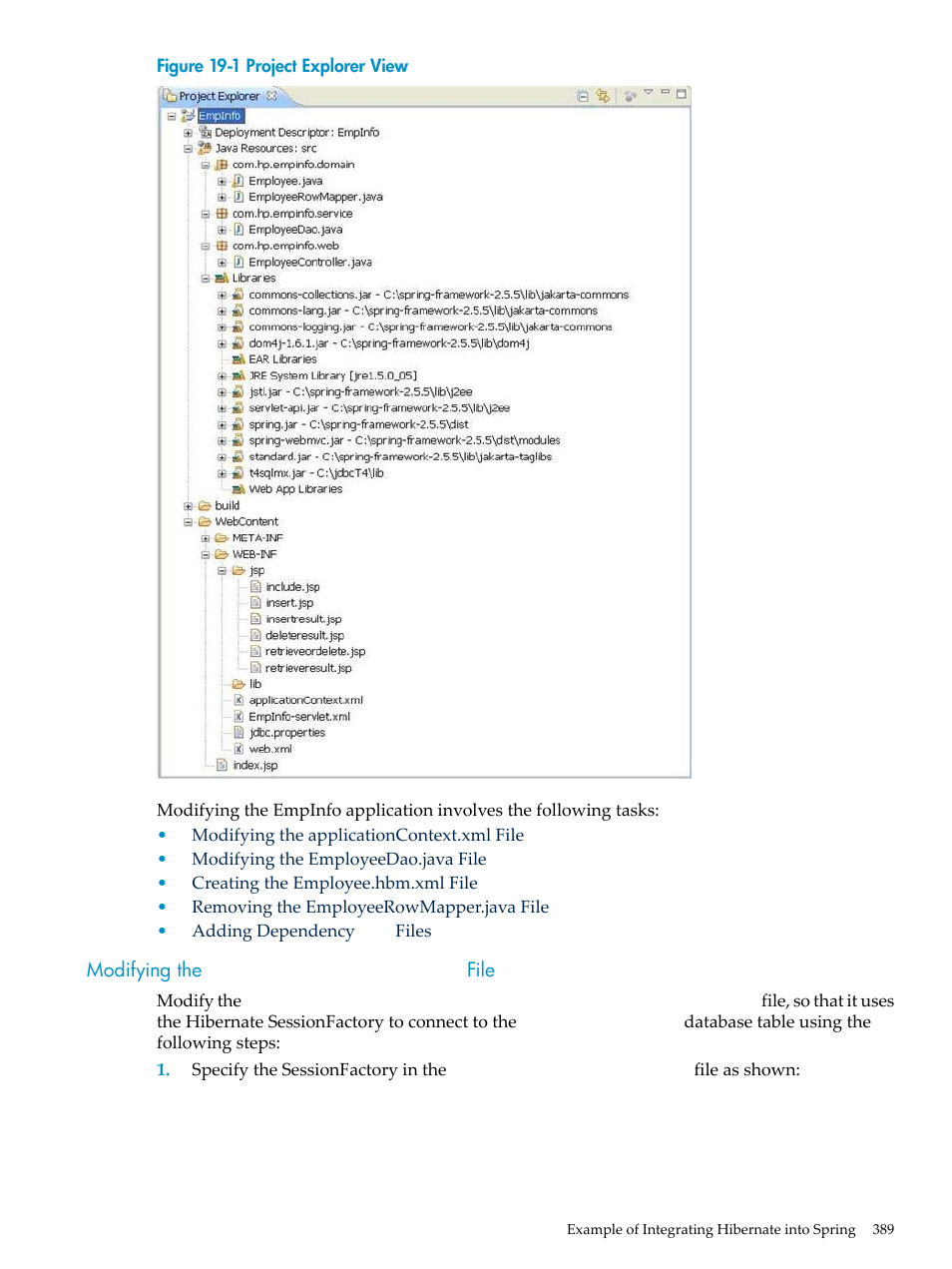 Modifying the applicationcontext.xml file, Figure 19-1 | HP Integrity NonStop H-Series User Manual | Page 389 / 492