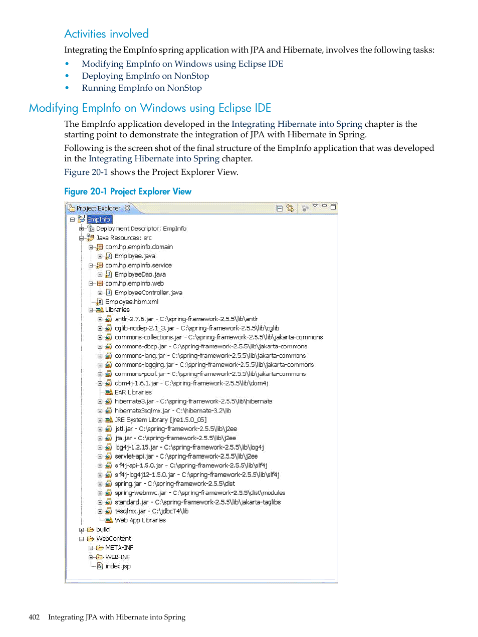 Modifying empinfo on windows using eclipse ide, Activities involved | HP Integrity NonStop H-Series User Manual | Page 402 / 492