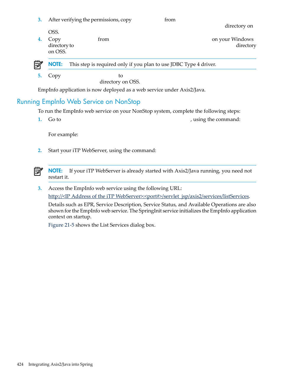 Running empinfo web service on nonstop | HP Integrity NonStop H-Series User Manual | Page 424 / 492
