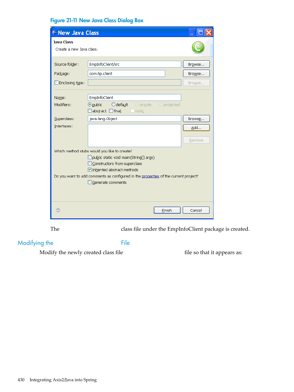 Modifying the empinfoclient.java file, Modifying the, Empinfoclient.java | File | HP Integrity NonStop H-Series User Manual | Page 430 / 492