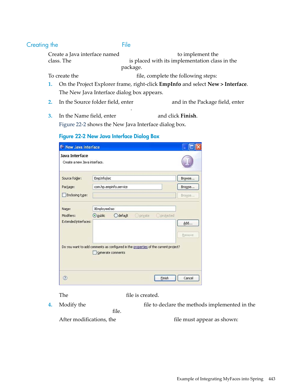 Creating the iemployeedao.java file | HP Integrity NonStop H-Series User Manual | Page 443 / 492