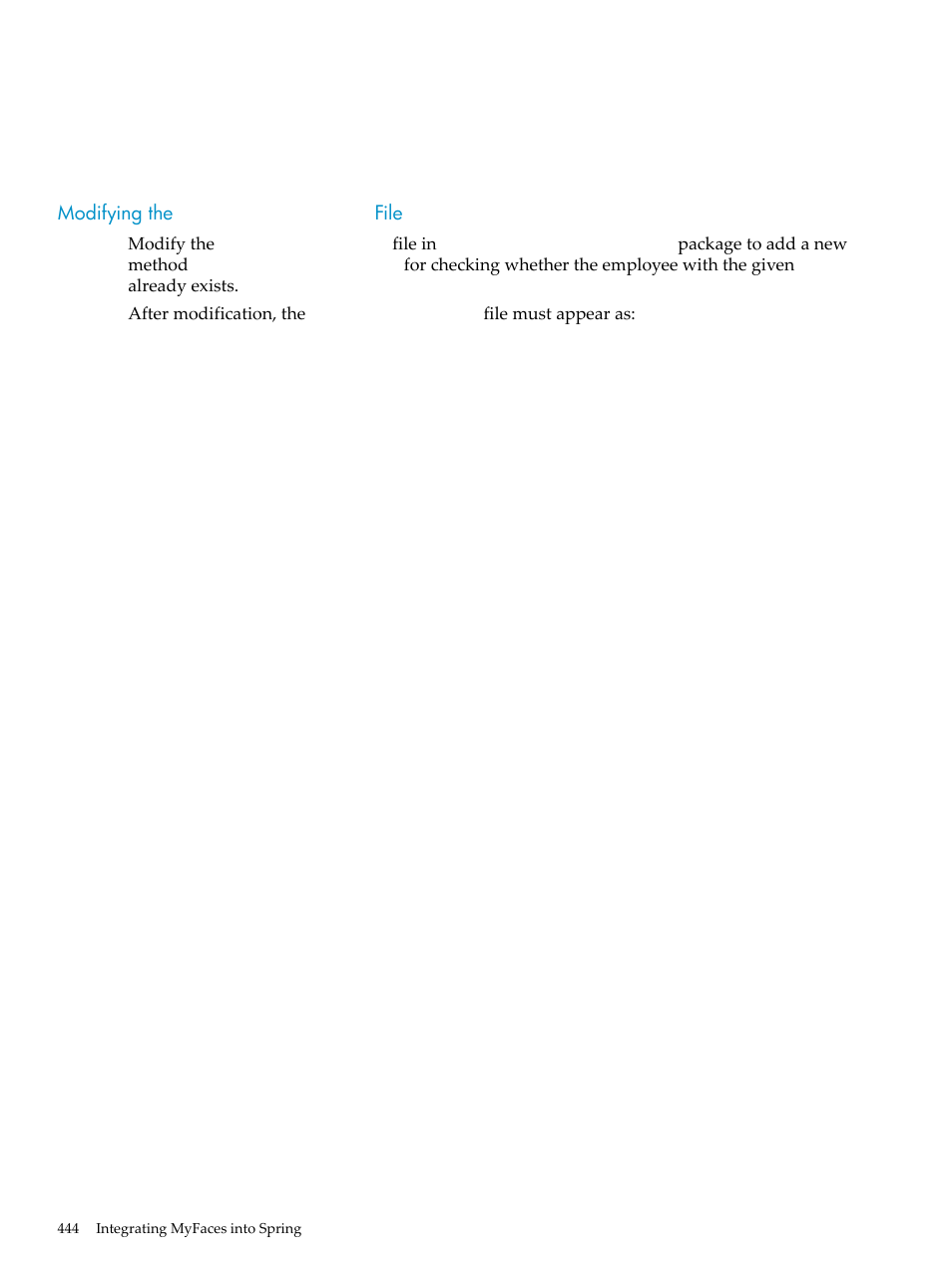 Modifying the employeedao.java file, Modifying the, Employeedao.java | File | HP Integrity NonStop H-Series User Manual | Page 444 / 492