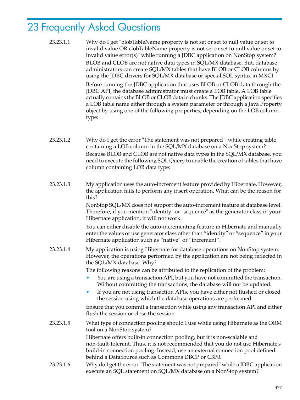 23 frequently asked questions, Chapter 23: frequently asked questions | HP Integrity NonStop H-Series User Manual | Page 477 / 492