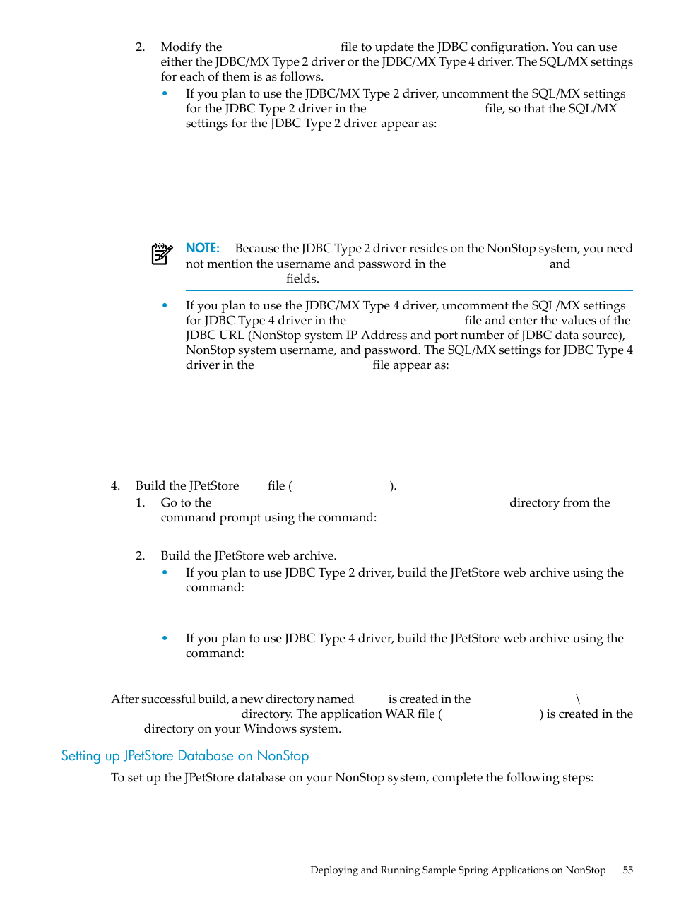 Setting up jpetstore database on nonstop | HP Integrity NonStop H-Series User Manual | Page 55 / 492