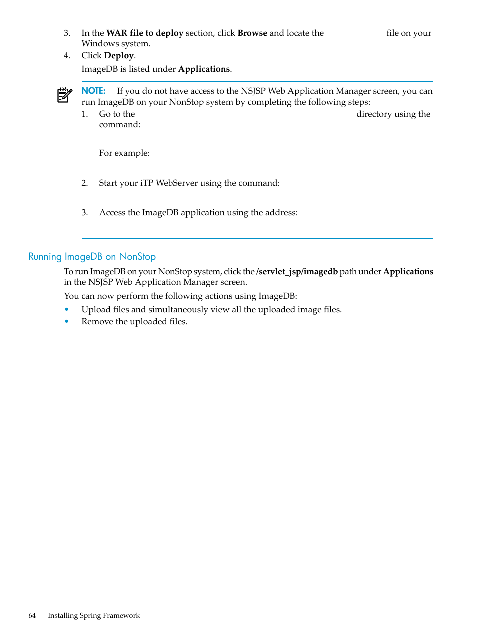 Running imagedb on nonstop | HP Integrity NonStop H-Series User Manual | Page 64 / 492