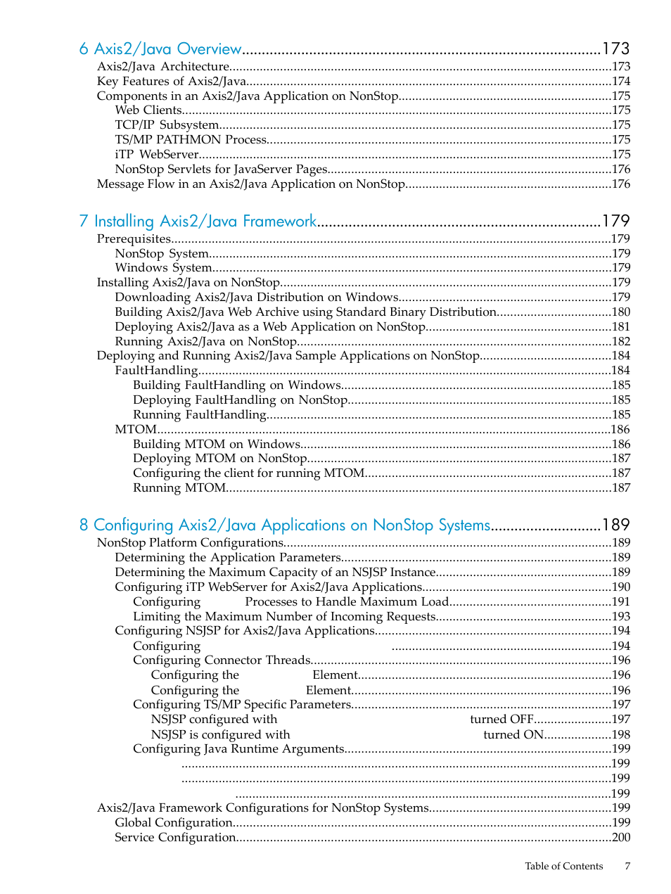 6 axis2/java overview, 7 installing axis2/java framework | HP Integrity NonStop H-Series User Manual | Page 7 / 492