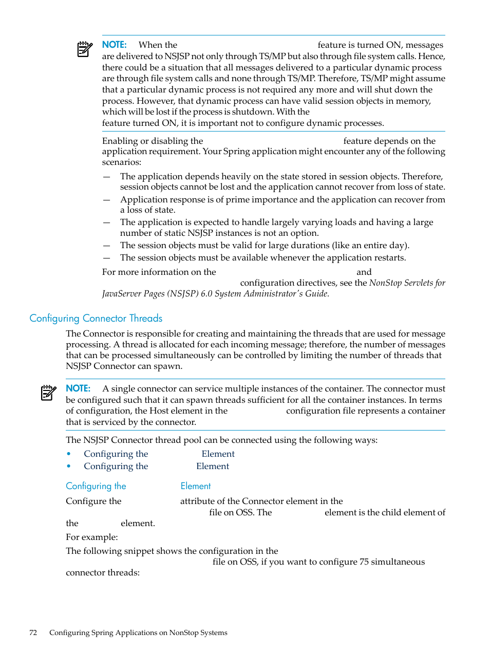 Configuring connector threads, Configuring the connector element, Configuring the | Connector, Element | HP Integrity NonStop H-Series User Manual | Page 72 / 492