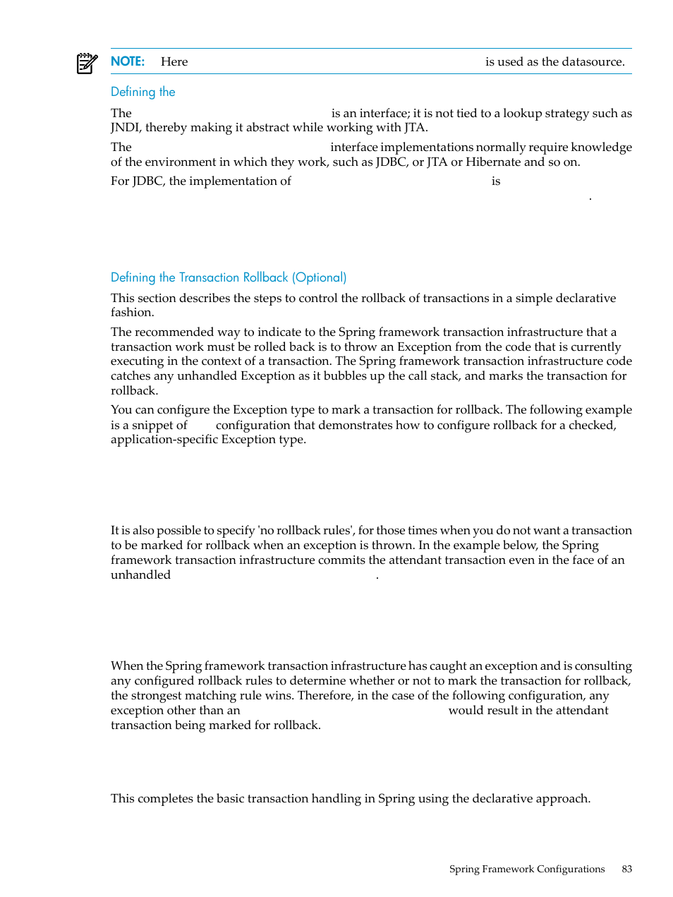 Defining the platformtransactionmanager, Defining the transaction rollback (optional), Defining the | Platformtransactionmanager | HP Integrity NonStop H-Series User Manual | Page 83 / 492