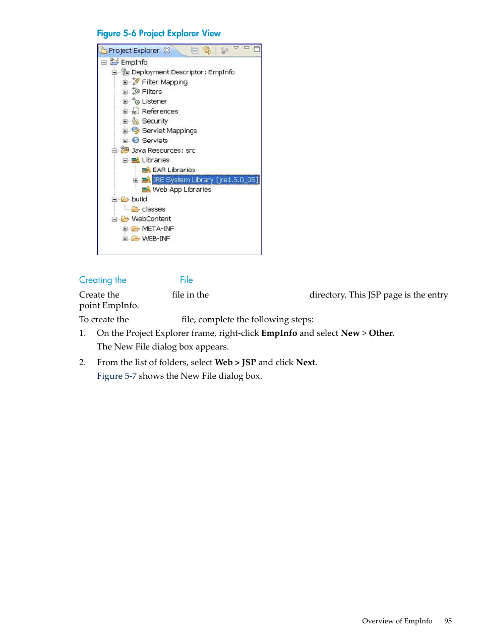 Creating the index.jsp file, Creating the, Index.jsp | File | HP Integrity NonStop H-Series User Manual | Page 95 / 492
