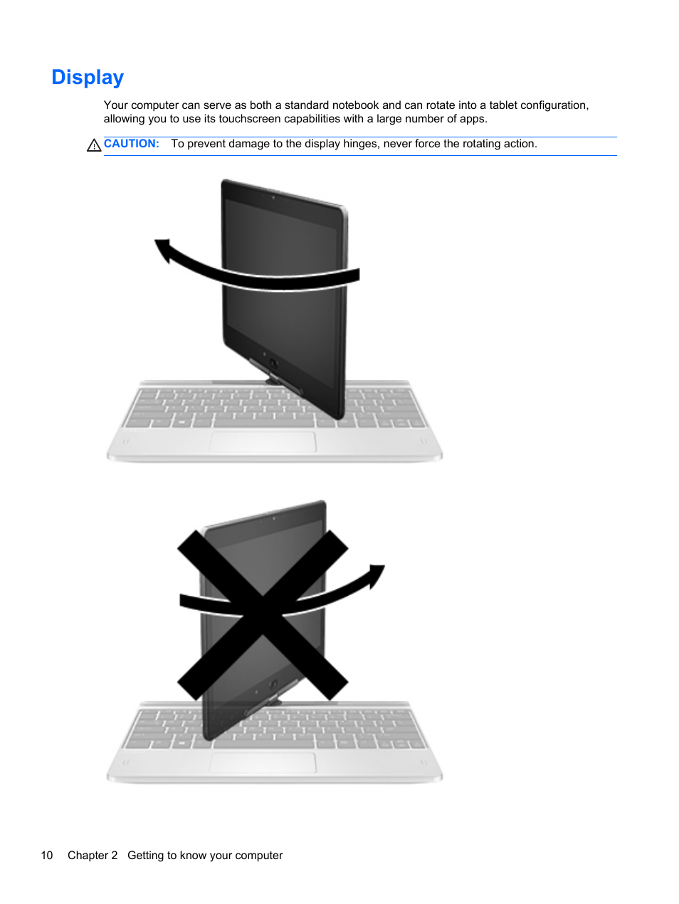 Display | HP EliteBook Revolve 810 G2 Tablet User Manual | Page 18 / 73