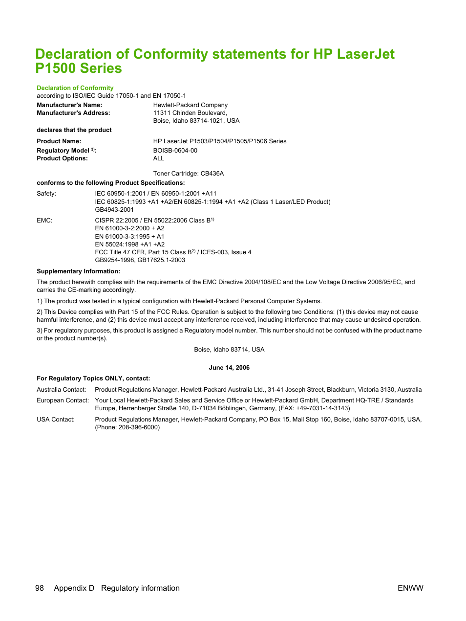 HP LaserJet P1005 Printer User Manual | Page 108 / 120