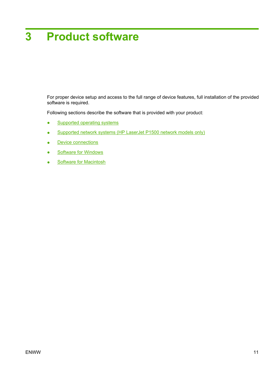 Product software, 3 product software, 3product software | HP LaserJet P1005 Printer User Manual | Page 21 / 120