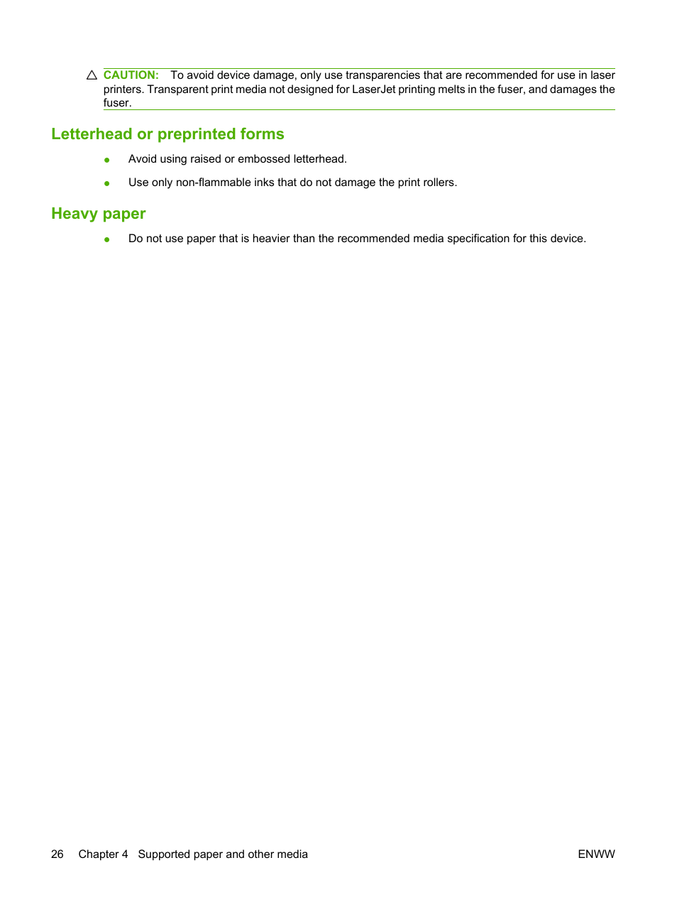 Letterhead or preprinted forms, Heavy paper, Letterhead or preprinted forms heavy paper | HP LaserJet P1005 Printer User Manual | Page 36 / 120