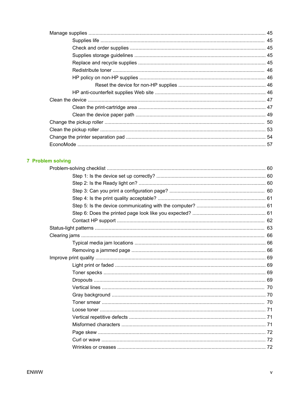 HP LaserJet P1005 Printer User Manual | Page 7 / 120