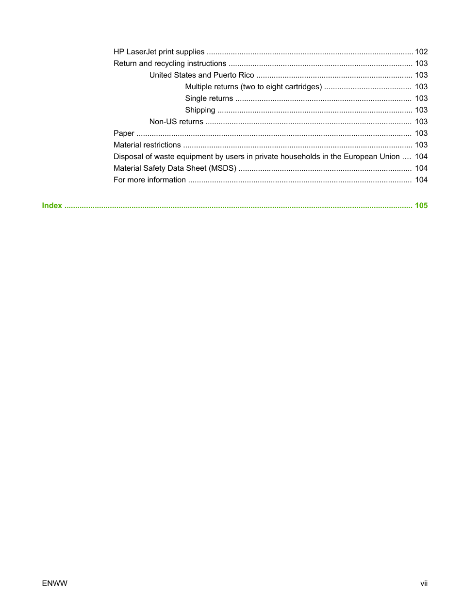 HP LaserJet P1005 Printer User Manual | Page 9 / 120