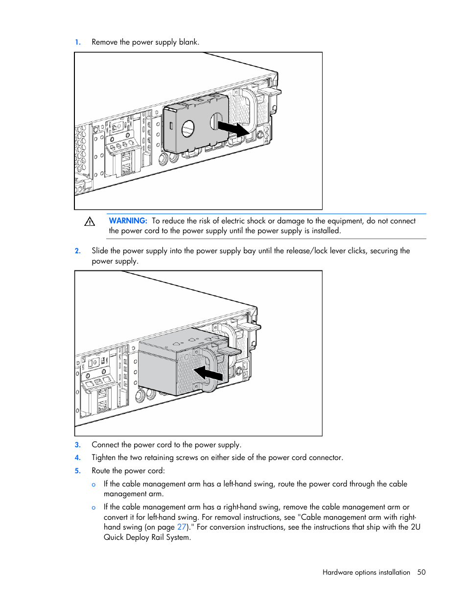 HP ProLiant DL385 G5 Server User Manual | Page 50 / 112
