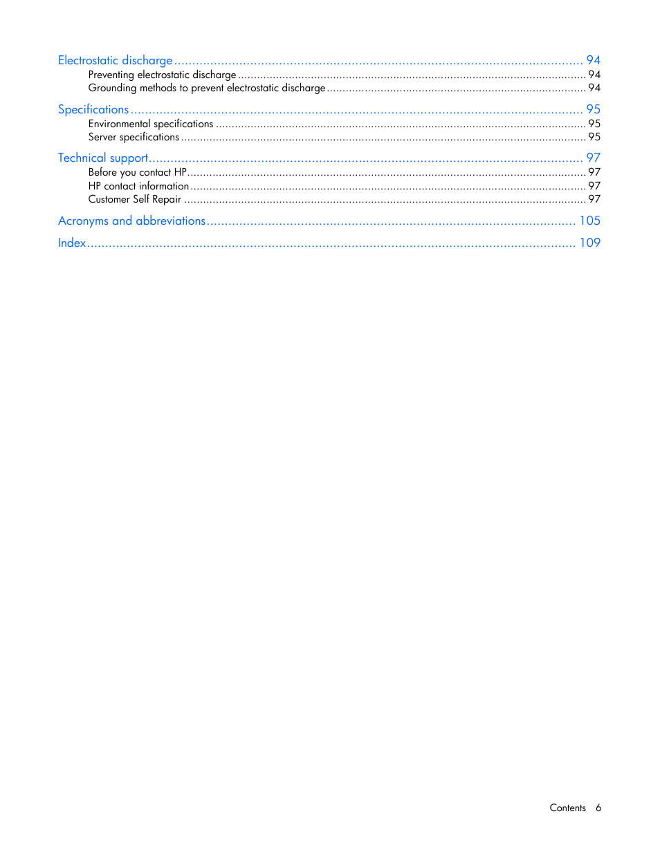 HP ProLiant DL385 G5 Server User Manual | Page 6 / 112