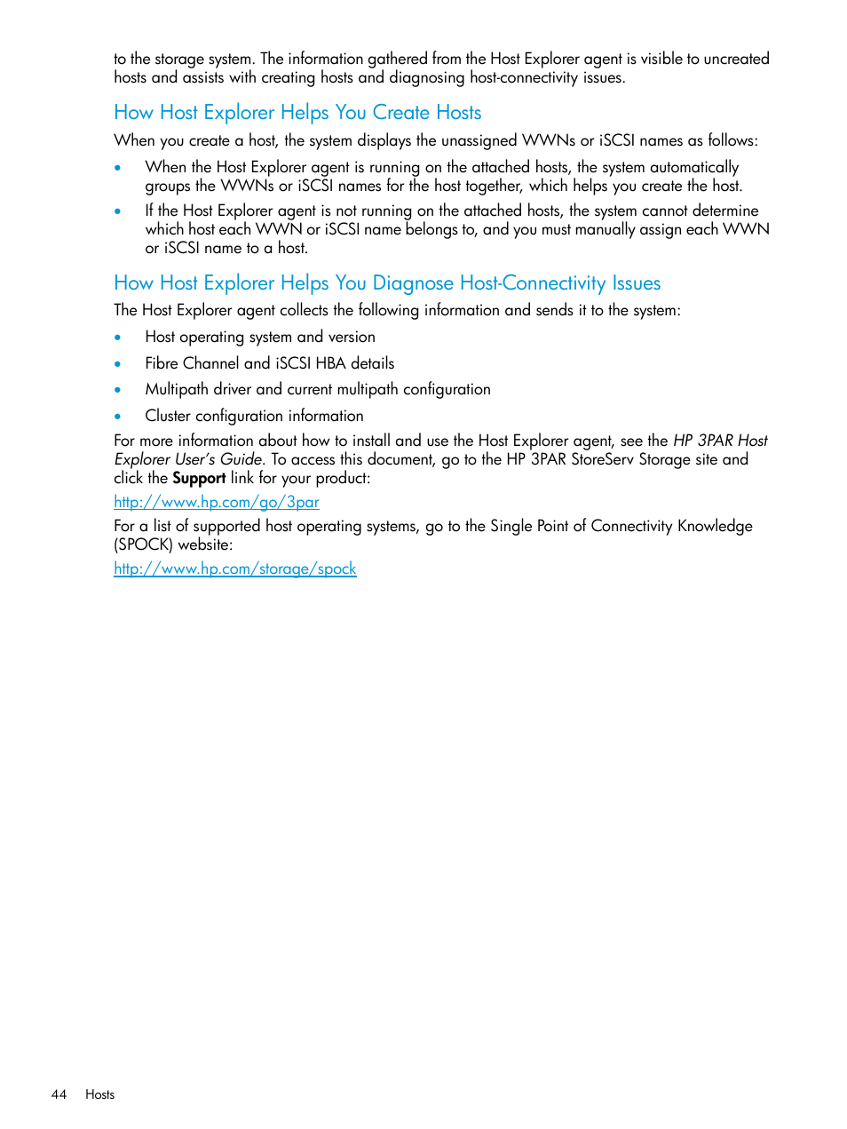 How host explorer helps you create hosts | HP 3PAR InForm Operating System Software User Manual | Page 44 / 61