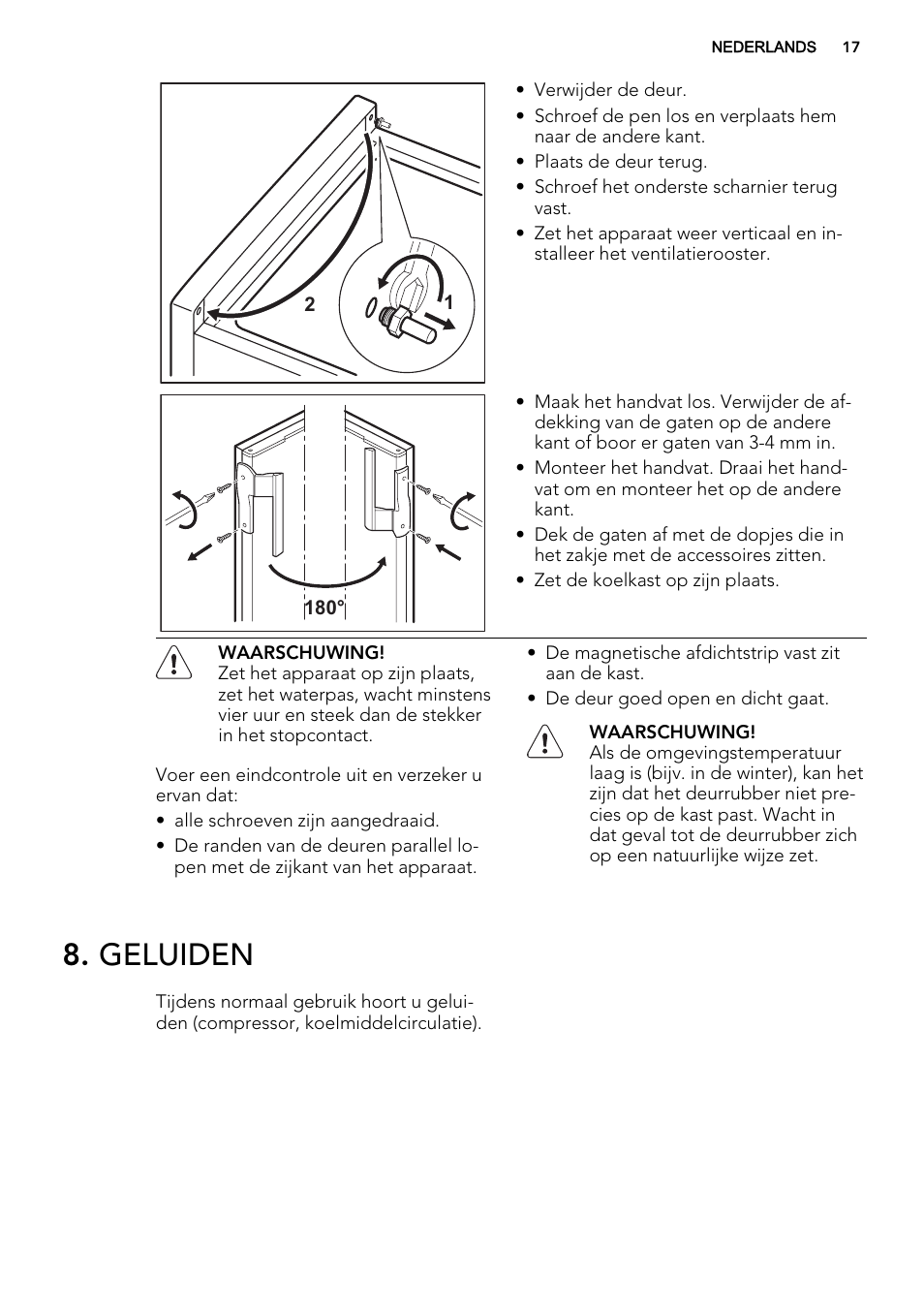 Geluiden | AEG A93108GNW0 User Manual | Page 17 / 76