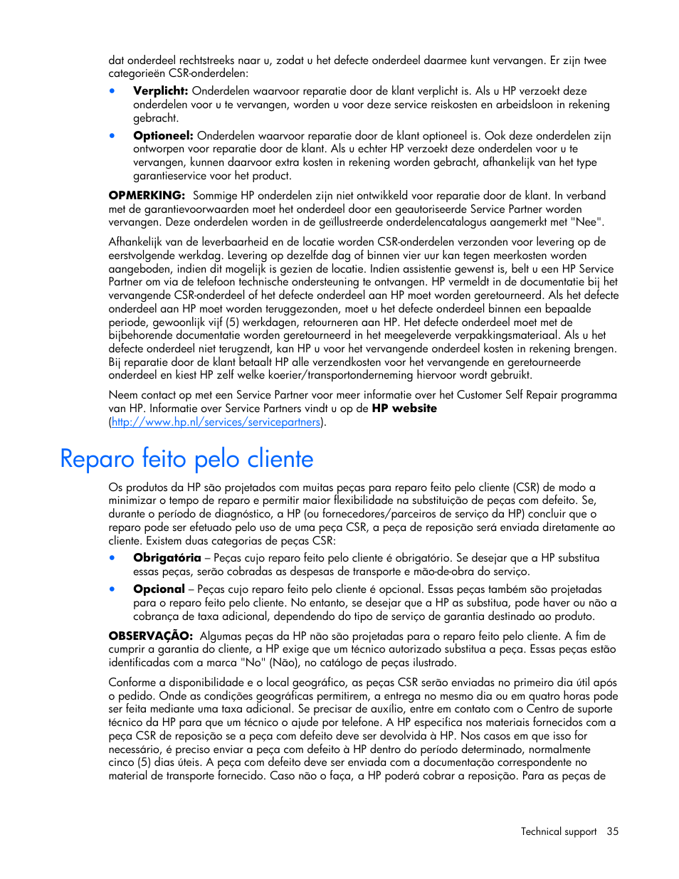 Reparo feito pelo cliente | HP SB40c-Storage-Blade User Manual | Page 35 / 42
