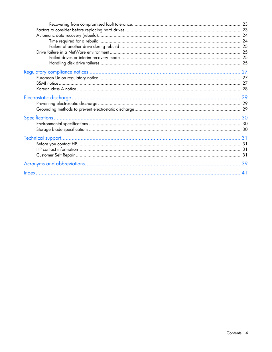 HP SB40c-Storage-Blade User Manual | Page 4 / 42