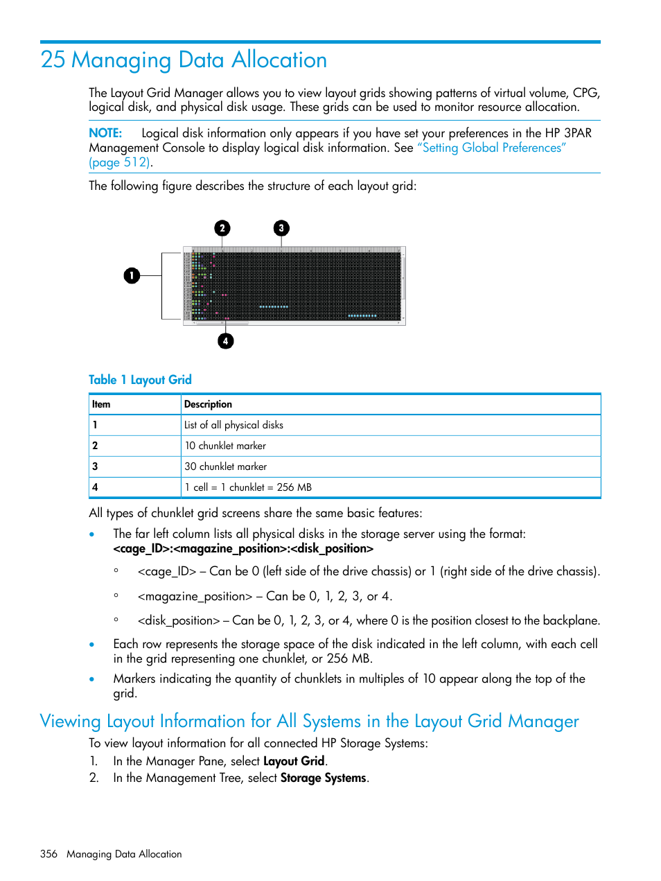 25 managing data allocation | HP 3PAR Operating System Software User Manual | Page 356 / 525