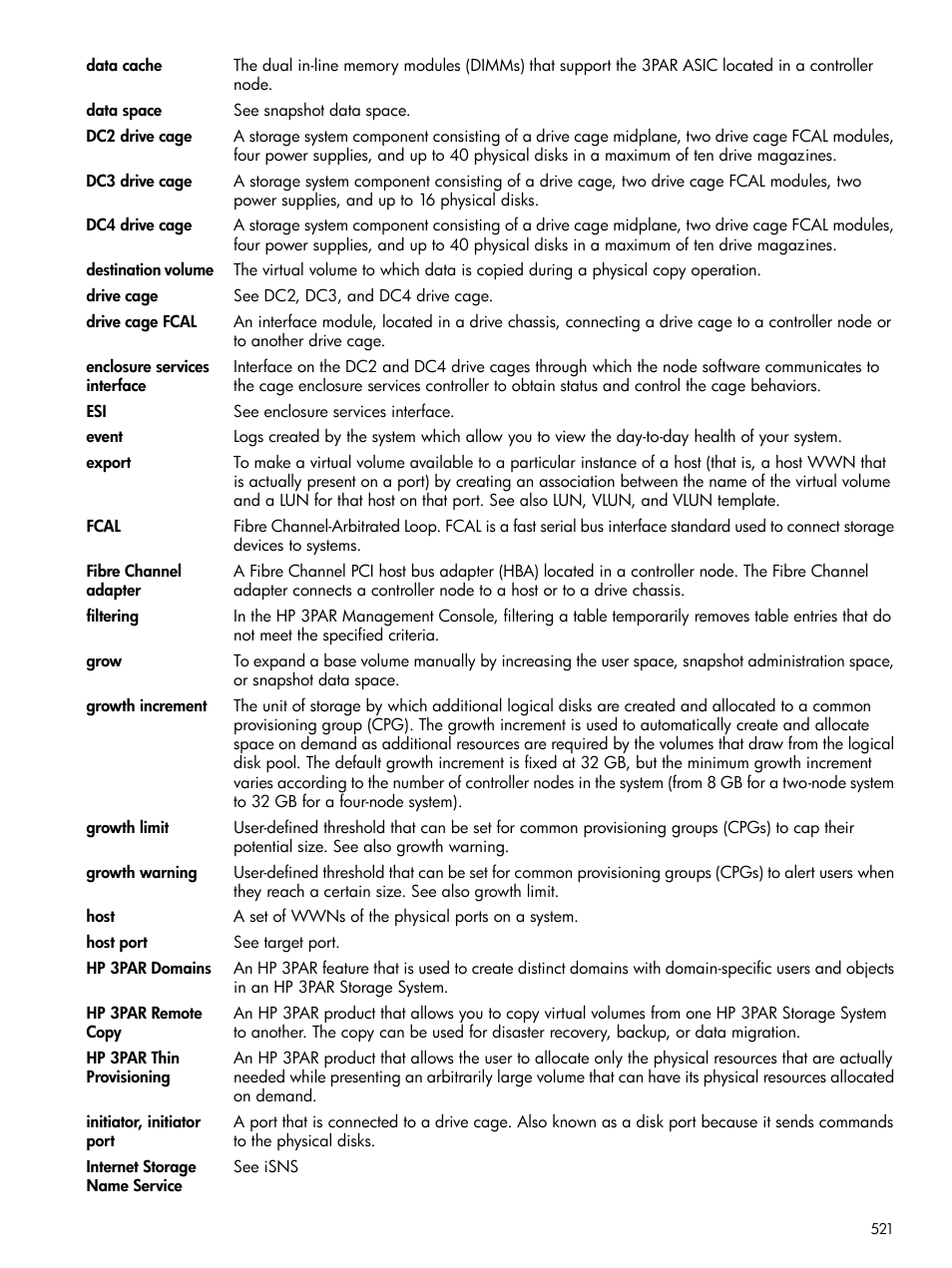 HP 3PAR Operating System Software User Manual | Page 521 / 525