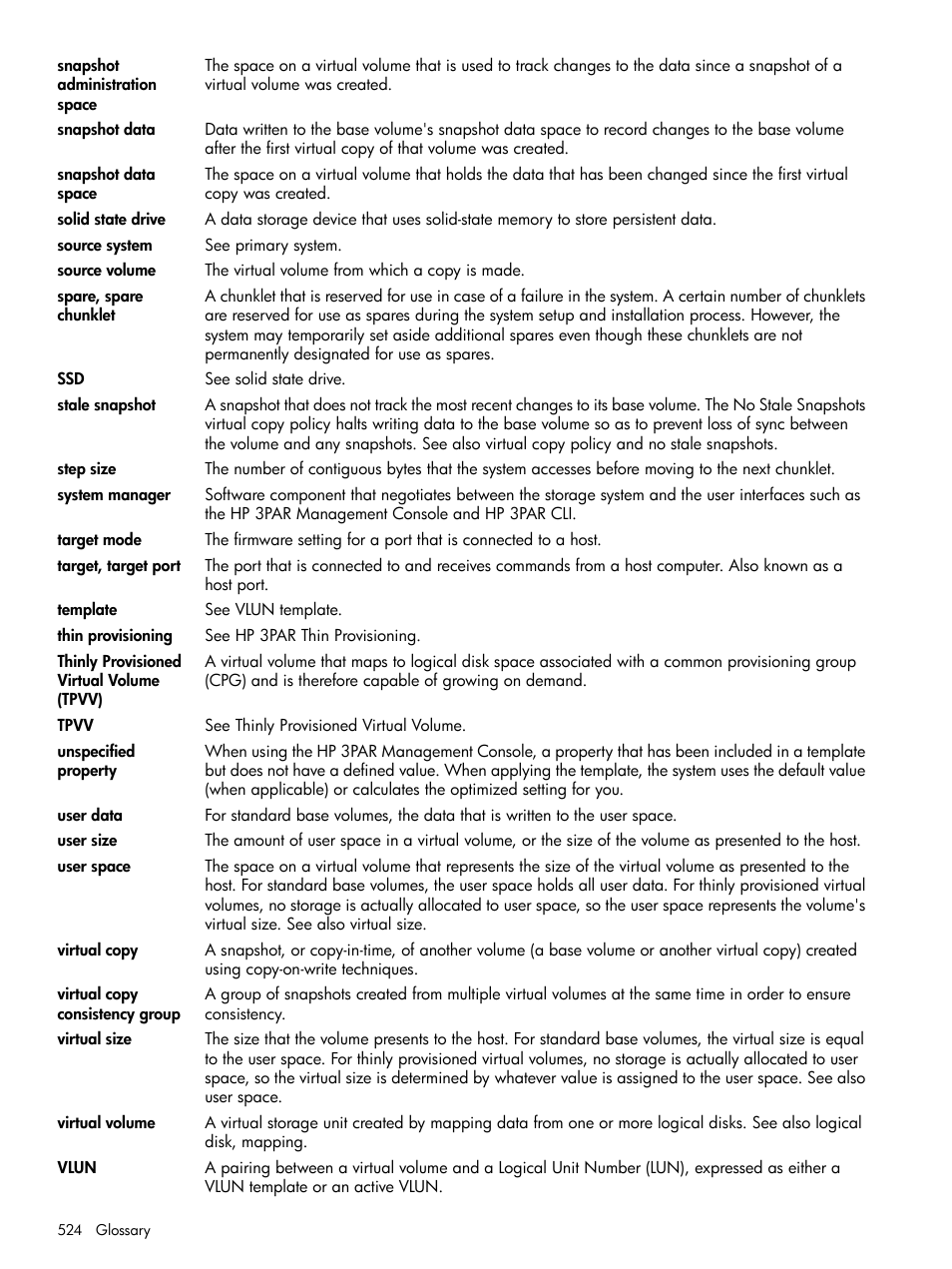 HP 3PAR Operating System Software User Manual | Page 524 / 525