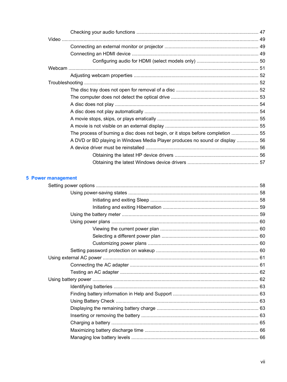 HP Pavilion dv3-2202tu Entertainment Notebook PC User Manual | Page 7 / 138