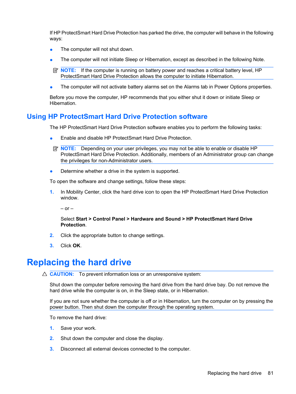 Replacing the hard drive | HP Pavilion dv3-2202tu Entertainment Notebook PC User Manual | Page 91 / 138