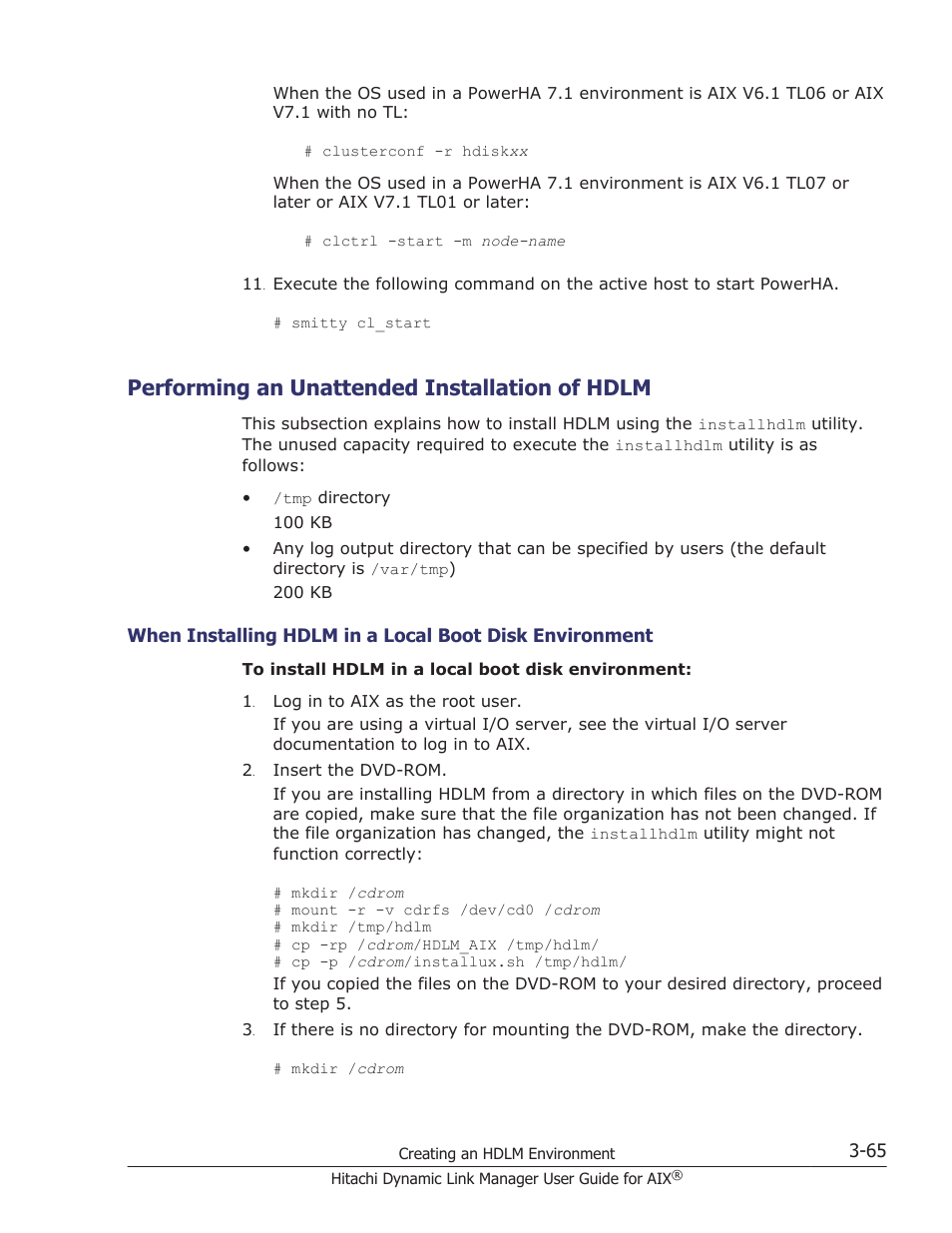 Performing an unattended installation of hdlm, Performing an unattended installation of hdlm -65 | HP XP P9500 Storage User Manual | Page 131 / 494