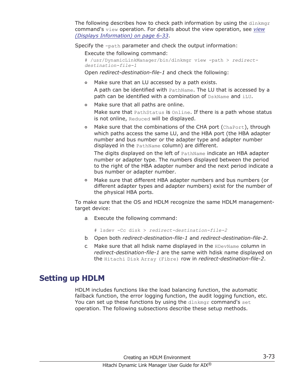 Setting up hdlm, Setting up hdlm -73 | HP XP P9500 Storage User Manual | Page 139 / 494