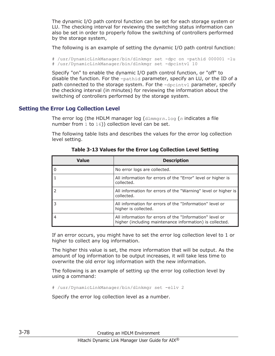 Setting the error log collection level -78 | HP XP P9500 Storage User Manual | Page 144 / 494