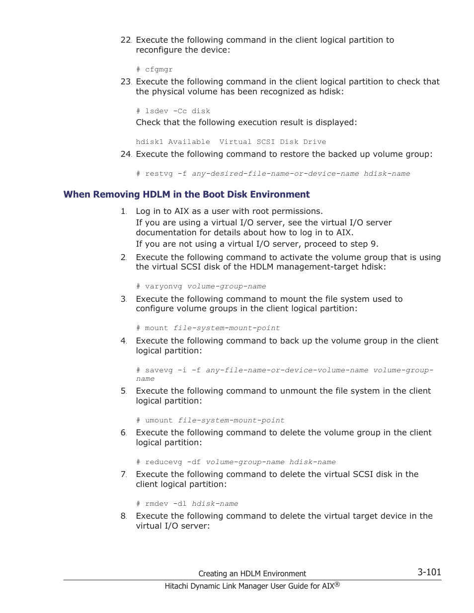 When removing hdlm in the boot disk environment | HP XP P9500 Storage User Manual | Page 167 / 494