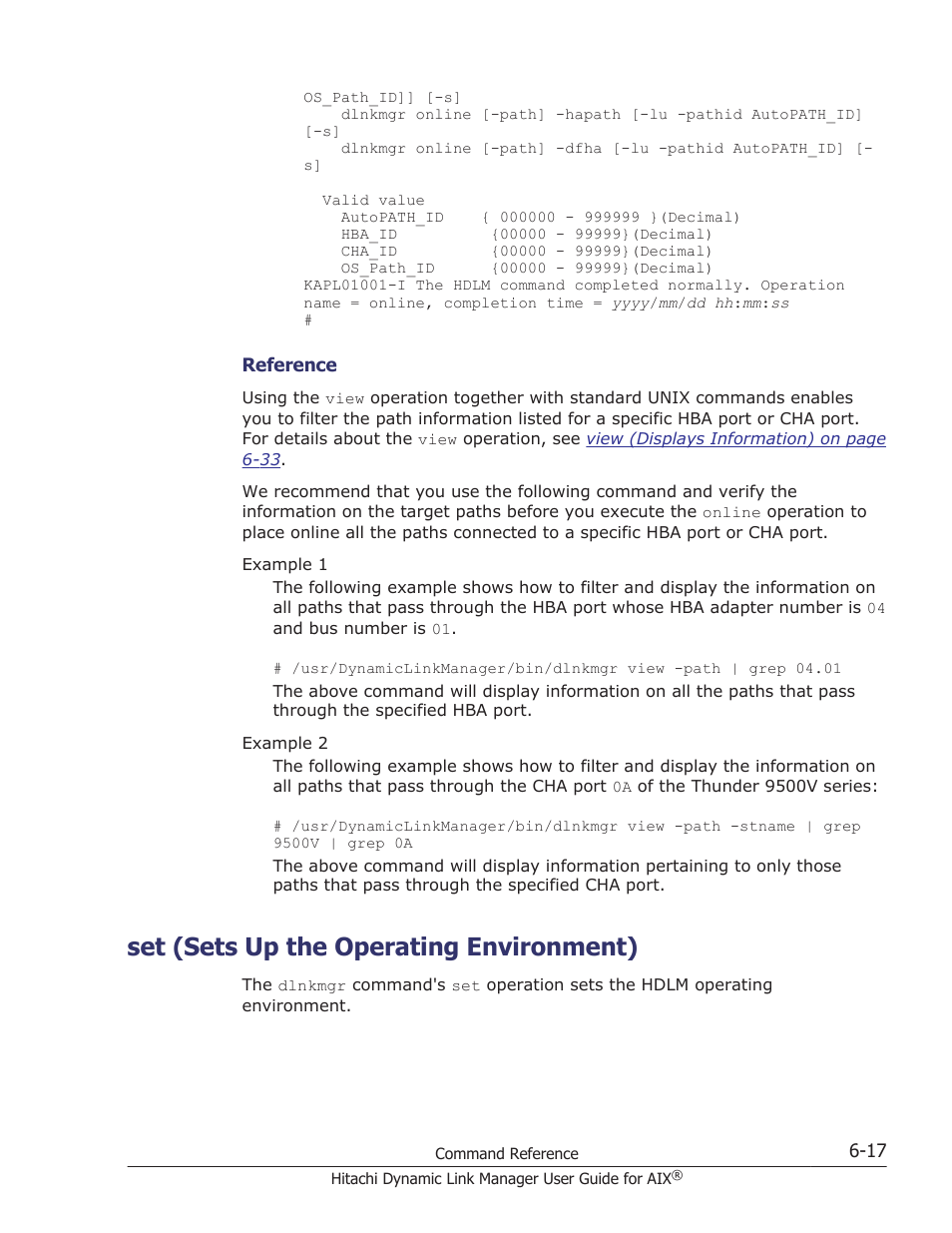 Set (sets up the operating environment), Set (sets up the operating environment) -17, On how to specify the settings, see | Set (sets up the operating, Set (sets up the | HP XP P9500 Storage User Manual | Page 229 / 494