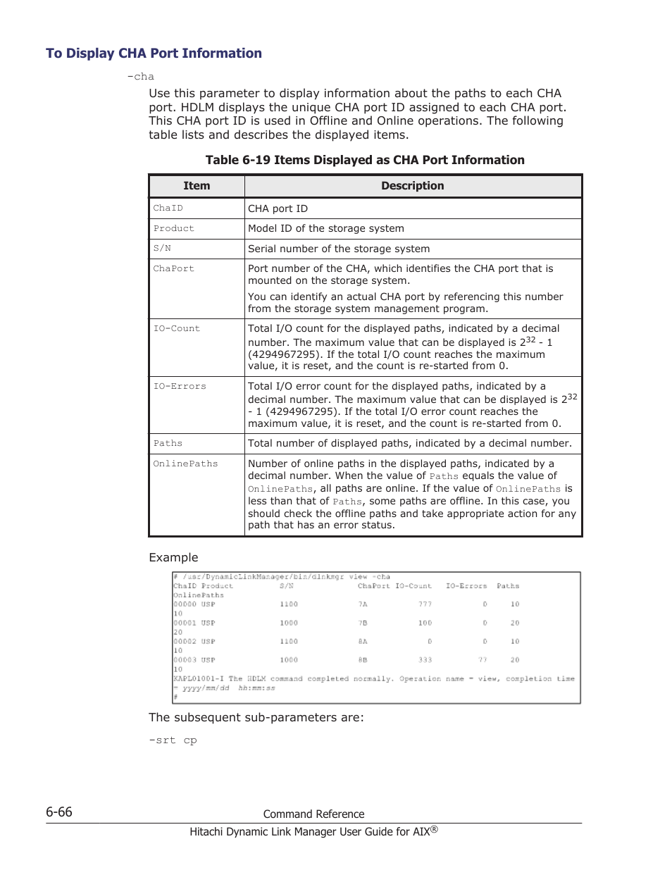 To display cha port information -66, Port ids, see | HP XP P9500 Storage User Manual | Page 278 / 494